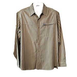 The Northface Men’s Hiking Shirt Roll Tab Long Sleeve Button Down Stripes Sz L